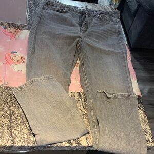 Zara Women's Straight Leg Jeans in Gray